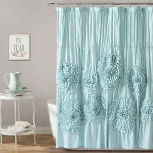 Serena Shower Curtain 72" x 72" Soft Brushed Poly with Ruching