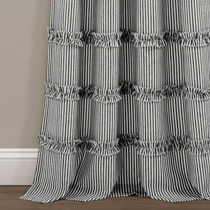 Vintage Stripe Yarn Dyed Window Curtain Panel Set