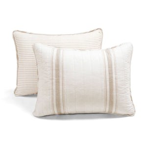 LushDecor Farmhouse Stripe Reversible Cotton Quilt Set - view 27
