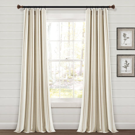 Farmhouse Stripe Yarn Dyed Recycled Cotton Blend Window Curtain Panel Set