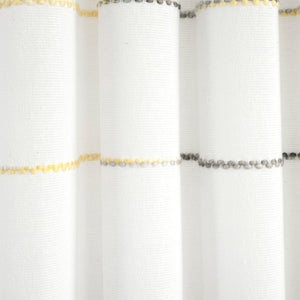 Farmhouse Boho Stripe Woven Tassel Recycled Cotton Window Curtain Panel Set