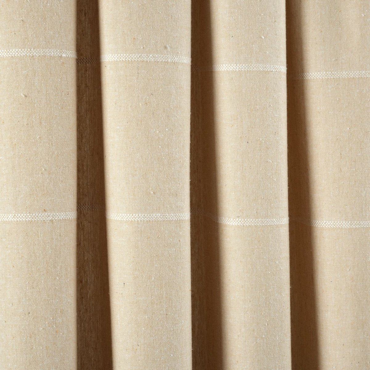 Farmhouse Boho Stripe Woven Tassel Recycled Cotton Window Curtain Panel Set