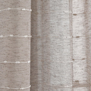 Farmhouse Textured Grommet Sheer Window Curtain Panel Set