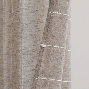 Farmhouse Textured Grommet Sheer Window Curtain Panel Set