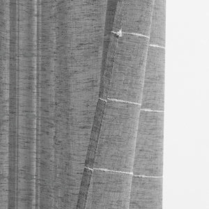 Farmhouse Textured Grommet Sheer Window Curtain Panel Set