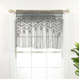 LushDecor Boho Macrame Leaf Cotton Valance in Gray