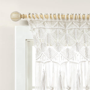 Boho Macrame Tassel Cotton Valance 40"W x 30"L