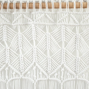 Boho Macrame Tassel Cotton Valance 40"W x 30"L