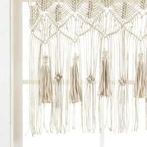 Boho Macrame Tassel Cotton Valance 40"W x 30"L