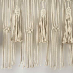 Boho Macrame Tassel Cotton Valance 40"W x 30"L