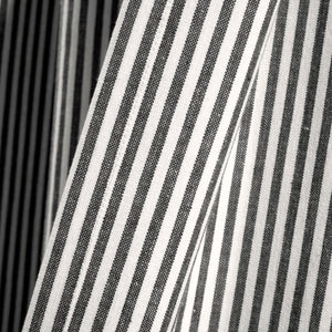 Farmhouse Vintage Stripe Recycled Cotton Blend Window Curtain Panel Set