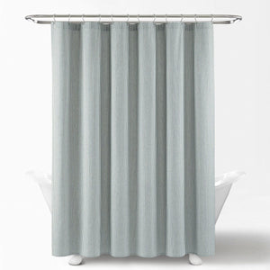 Farmhouse Vintage Stripe Yarn Dyed Recycled Cotton Blend Shower Curtain