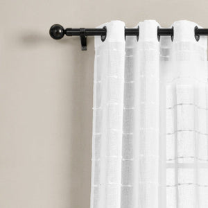 LushDecor Farmhouse Textured Grommet Sheer Indoor/Outdoor Window Curtain - view 2
