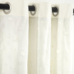 Dylin Flower Embroidery Window Curtain Panel