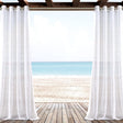 LushDecor Farmhouse Textured Grommet Sheer Indoor/Outdoor Window Curtain in Pure White