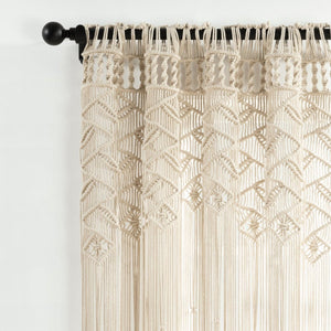 Boho Macrame Leaf Cotton Window Curtain