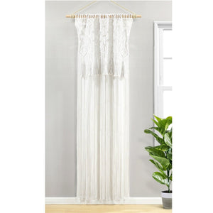Boho Macrame Tassel Cotton Window Curtain Panel