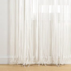 Boho Macrame Tassel Cotton Window Curtain Panel