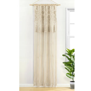 Boho Macrame Tassel Cotton Window Curtain Panel