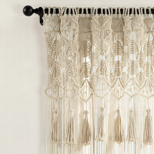 Boho Macrame Tassel Cotton Window Curtain Panel