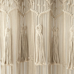 Boho Macrame Tassel Cotton Window Curtain Panel