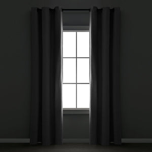Insulated Grommet Blackout Faux Linen Window Curtain Panel