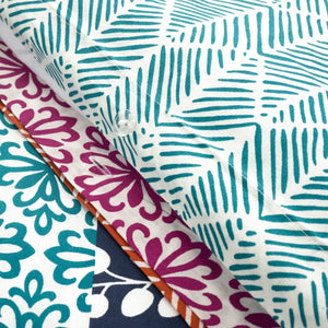 Bohemian Stripe Cotton Reversible Duvet Cover Set