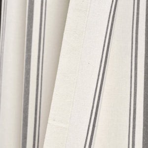 Farmhouse Stripe Yarn Dyed Recycled Cotton Blend Window Curtain Panel Set