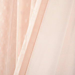 Cottage Polka Dot Sheer Window Curtain Panel Set