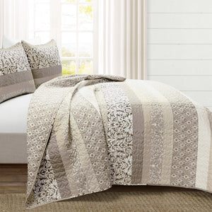 Boho Stripe 3-Piece Quilt Set