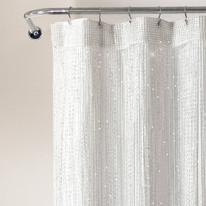 Night Sky String Thread Shower Curtain Set with PEVA Lining