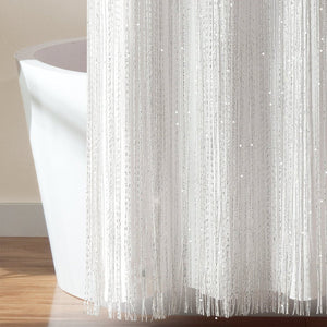 Night Sky String Thread Shower Curtain Set with PEVA Lining