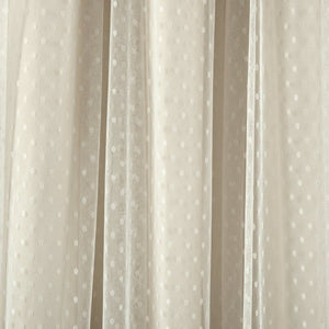 Cottage Polka Dot Sheer Window Curtain Panel Set