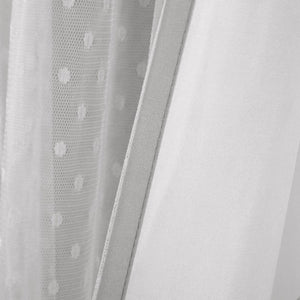 Cottage Polka Dot Sheer Window Curtain Panel Set