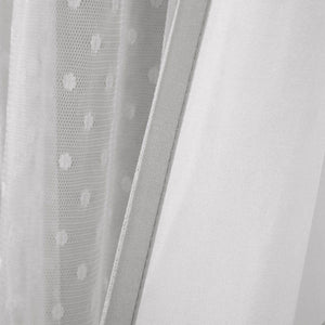 Cottage Polka Dot Sheer Window Curtain Panel Set