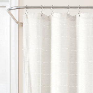 Farmhouse Textured Sheer With PEVA Lining Shower Curtain Set
