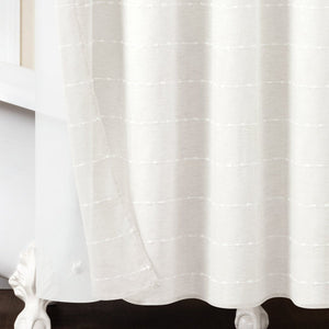 Farmhouse Textured Sheer With PEVA Lining Shower Curtain Set