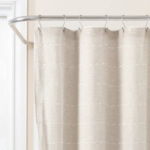 Farmhouse Textured Sheer With PEVA Lining Shower Curtain Set