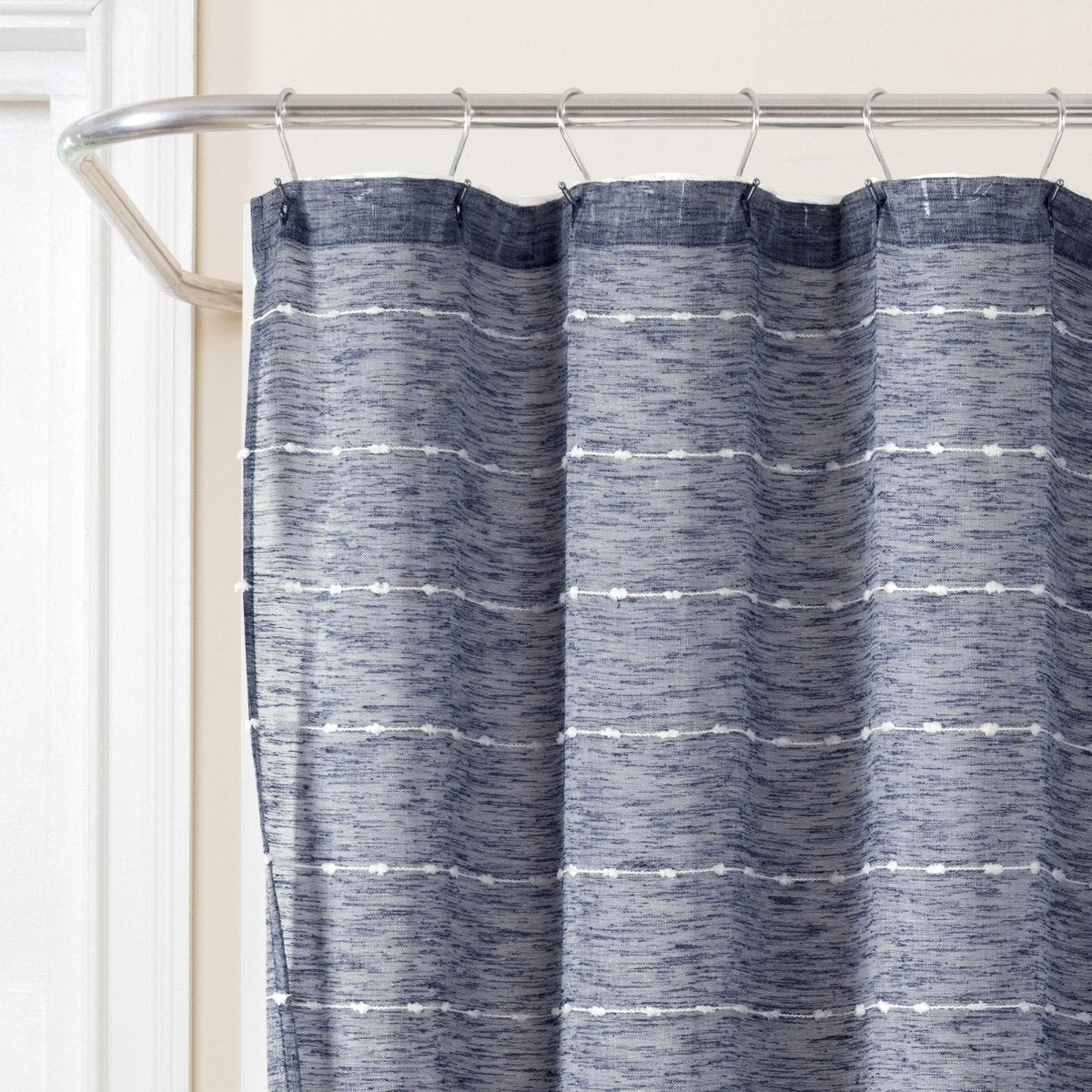 Farmhouse Textured Sheer With PEVA Lining Shower Curtain Set