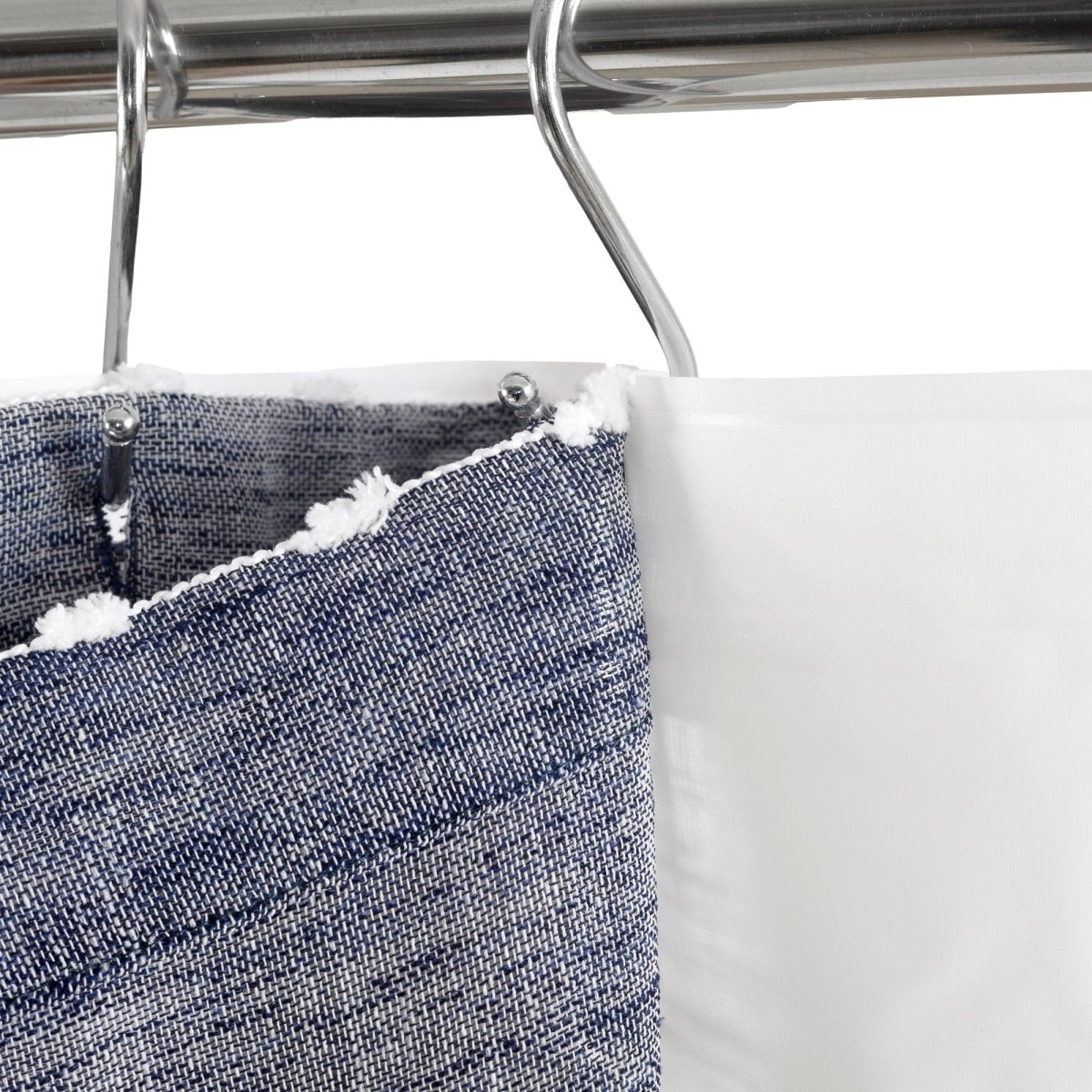 Farmhouse Textured Sheer With PEVA Lining Shower Curtain Set