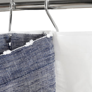 Farmhouse Textured Sheer With PEVA Lining Shower Curtain Set