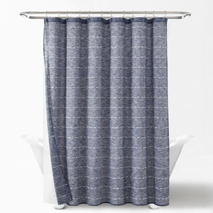 Farmhouse Textured Sheer With PEVA Lining Shower Curtain Set