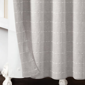 Farmhouse Textured Sheer With PEVA Lining Shower Curtain Set