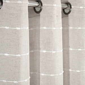 LushDecor Farmhouse Textured Grommet Sheer Ultra Wide Window Curtain Panel - view 3