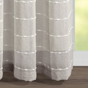 LushDecor Farmhouse Textured Grommet Sheer Ultra Wide Window Curtain Panel - view 5