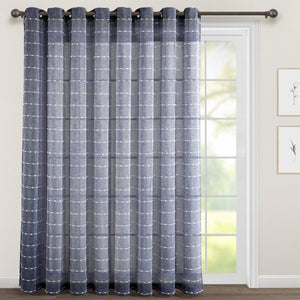 Farmhouse Textured Grommet Sheer Ultra Wide Window Curtain Panel