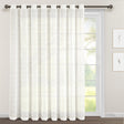 LushDecor Farmhouse Textured Grommet Sheer Ultra Wide Window Curtain Panel in White