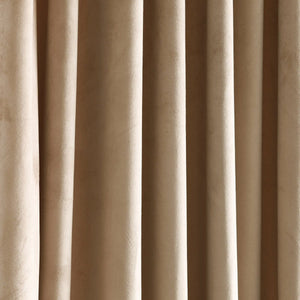 Prima Velvet Solid Grommet Light Filtering Curtain Panel Set