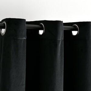 Prima Velvet Solid Grommet Light Filtering Curtain Panel Set