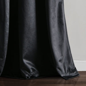 Prima Velvet Solid Grommet Light Filtering Curtain Panel Set